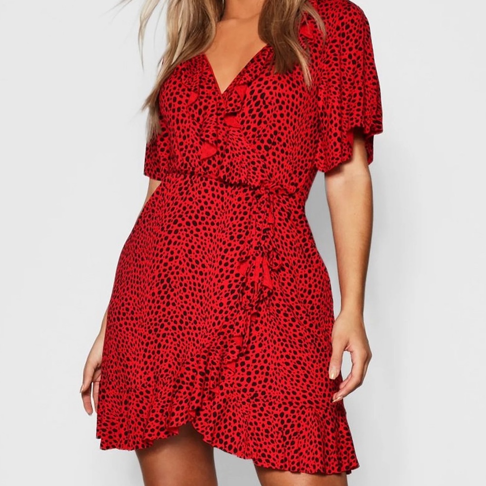 NWT Plus Red Dalmatian Mini Dress